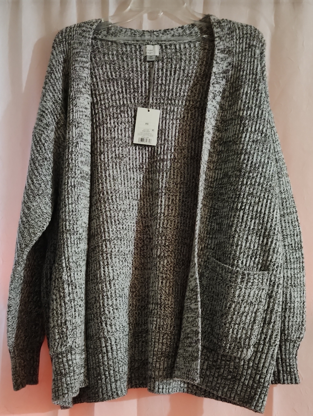 A New Day Creme/Brown Marled Open-Front Cardigan